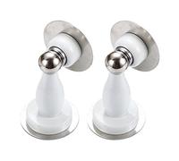 Door Wedge Stoppe,Door Stops,Door Stoppers,Metal Magnetic Door Stop Punch-Free Self-Adhesive Floor Door Stopper Home Office Wall Door Bumper, 2 PCS-Black||81mm(Blanc)