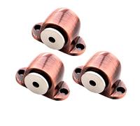 Door Wedge Stoppe, Stops, Stoppers,Magnetic Window Stop Cabinet Catch, Zinc Alloy Floor Mounted Stopper, 3-Pack-Bronze(Red Bronze)