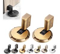 Door Wedge Stopper, 2025 New Adjustable Magnetic Silent Door Stopper Wedge, Heavy Duty Door Stoppers, Windproof Anti-Slam & Silent, Easy Installation (Yellow Bronze,4pcs)