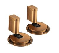Door Wedge Stopper, Heavy Duty Non-Magnetic Doors Stoppers with Adjustable Height,Windproof Anti-Slam & Silent Doors Stops for Bottom of Door,No-Drill Installation (Yellow Bronze)