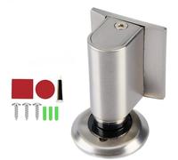 Door Wedge Stopper, Magnetic Doors Stoppers for Bottom of Door, No Drill Invisible Doorstops for Inside Door, Heavy Duty Magnetic Doors Catch Holder to Keep Doors Open (Silver)