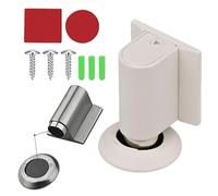 Door Wedge Stopper, No Screw Magnetic Door Stoppers Floor Mount for Bottom of Door No Drill, Invisible Doorstops for Inside Door, Heavy Duty Magnetic Doors Catch Holder to Keep Doors Open (White)