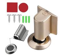 Door Wedge Stopper, No Screw Magnetic Door Stoppers Floor Mount for Bottom of Door No Drill, Invisible Doorstops for Inside Door, Heavy Duty Magnetic Doors Catch Holder to Keep Doors Open (Gold)
