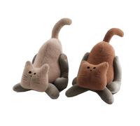 Door Wedge Stoppers Stop Animal Indoor for All Type of Surfaces Floor Anti Skid & Heavy Duty - Stretching Cat Doorstop | Any Random Color Will Deliver (Assorted)