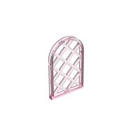 Door Window 1x2x2 2/3 Pane Lattice Diamond with Rounded Top 30044 30046 94161 GDS-989 50PCS Compatible with Lego Classic Bulk Toy MOC Color:Trans Dark Pink