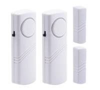 Door Window Alarm Sensor, Wireless Vibration Alarm Bell for Home Security, 95 dB Loud Siren, Magnetic Burglar Warning Detector for School Office Shop Shed Hotel Home (2Pack White, No Battery)