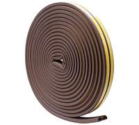 Door Window Draught Excluder Tape Foam Weather Stripping Seal Strip for Doors and Windows Adhesive Rubber Soundproofing Weatherstrip Draft Stopper D Type 9mm x 2mm Total 12M Brown