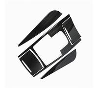 Door Window Pillar Trim For A6 For C6 2005-2011 Carbon Fiber Style Center Console Gear Shift Water Cup Holder Cover Trim Stainless Steel Accessories(Black)