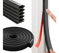 Door Window Seal Cold and Sound Insulation, Self-Adhesive Rubber Tpe Sealing Strip, Can Seal Gaps from 1 to 15 mm (Black-6 Metres/Roll)