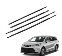 Door Window Weatherstrip for Toyota Sienna 2010-2020 | Window Outer Weatherstripping Seal Trim Set Direct Fit OEM-Style Replacement Left & Right Front Door Beltline Mouldings