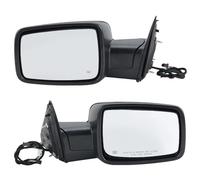 Door Wing Mirror Car Accessories 10 Pins Door Mirror Assembly For Dodge For Ram 1500 2500 2013-2018 Textured Black Manual Folding Heated Side Mirror(1pair)