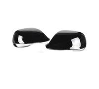 Door Wing Mirror Covers For Q5 SQ5 08-17 8R For Q7 4L 10-15 Carbon Fiber Glossy Black Replacement Rearview Side Mirror Covers Cap Without Lane Assist(Glossy Black)