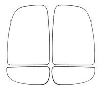 Door Wing Mirror Glass For Citroen For Relay For Third Generation 2006-2023 Upper Lower Left Right Side Mirror Glass Heated Convex Replacement(Upper and Lower LR)