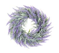 Door Wreath,Artificial Lavender Wreaths for Front Door Farmhouse,Lavender Wreath,Greenery Hanging Wreath,Simulation Flower Garland Wreaths for Spring Summer for Wedding Door Wall Window Backdrop