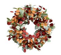Door Wreath - Decorative Autumn Accent,Artificial Flower Wreath,Round Design with Realistic Foliage | Seasonal Front Door Decoration for Farmhouse Wall Window Wedding Party Entrance