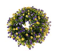 Door Wreaths Outdoor All Year Outdoor Wreaths for Front Door Uk Wreaths for Front Door 24 Inch Front Door Spring Summer Faux Floral Wreath Christmas Wreath Wreath for Holiday Home (Purple, One Size)