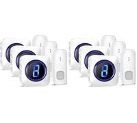 Doorbell, 1,300ft Waterproof Plug in Wireless Door Bells with 3 Cordless Battery Operated Buttons with 55 Melodies, 5 Volume Levels LED Digital Number Display for Home with 3 Receivers (Pack of 2)
