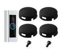 Doorbell Button Replacement for Ring Peephole Camera and Video Doorbell Elite Buttons Replacement Accessories with 4Pack Buttons / 2Pack Screws Repair Split Cracked Broken Button (Black)