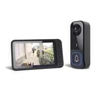 Doorbell Camera Wireless with 4.5” Big Screen Monitor, Two-way Audio, Night Vision, 120° Vision Wireless Video Doorbell 2.4G Bluetooth Connectivity Smart Video Door Bell No Monthly Fee No App