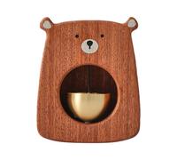 Doorbell Decor - Cute Wooden Bear Door Chime Model with Crisp Sound | Tabletop Ornament, Interactive Doorbell Toys for Toddler Child Girls Boys Youth Teens
