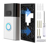 Doorbell No Drill Mount for Ring Doorbell 2nd Generation 2020 Release Strong Adhesive Video Replacement Wall Mount Bracket Back Plate No-Drilling Mounting Plate Kit for Office Home Door Wall Apartment