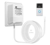 Doorbell Transformer 18V 500mA Video Doorbell Power Adapter, Ring Doorbell Plug in Adapter UK Ring Power Supply with 8M Extension Cable for Ring,Nest,Video Doorbell Equipment, White