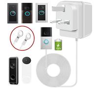 Doorbell Transformer 24V500MA, Visual Doorbell AC Power Adapter, Suitable for Most Versions of Ring Doorbell and Thermostat (8M extension cable white)