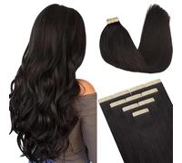 DOORES Dark Brown Tape in Hair Extensions, 14 inches 10pcs 25g, HIGHLIGHT or SUPPLEMENT, Remy Human Hair Tape in Extensions, Reusable Soft Silky Straight Weft for Summer Party Wedding Dating Work