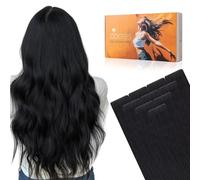 DOORES Injected Tape in Weft Hair Extensions, 18 Inch 25g 10pcs, Jet Black,innovative injection tape technology-natural&invisible, remy human hair-Long-lasting