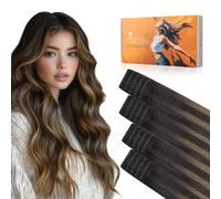 DOORES Invisi Edge Tape in Weft Hair Extensions, 16 Inch 50g 20pcs, Dark Brown to Chestnut Brown,innovative injection tape technology-natural&invisible, remy human hair-Long-lasting