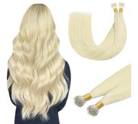 DOORES Nano Hair Extensions, 16 Inch Platinum Blonde Nano Beads, 100s 50g Remy Human Hair for Women