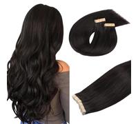 DOORES Tape in Hair Extensions Real Hair, Dark Brown 40pcs 14 Inch 100g, Human Hair Extensions Tape in Straight Skin Weft Natural