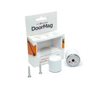 DoorMag Bifold Door Magnet | Door Stop & Magnet with Catch | Fixing Screws Included (White)