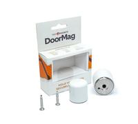 DoorMag Bifold Door Magnet | Door Stop & Magnet with Catch | Fixing Screws Included (White)