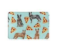 Doormat, Australian Cattle Dog Blue And Red Heelers And Pizzas Bath Mat Non-Slip Floor Mat Soft Bathroom Rugs Absorbent Bathroom Pad 40x60 cm