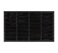 Doormat Black 45x75 cm Rubber-Coir Non-Slip Entrance Mat 32mm Heavy-Duty
