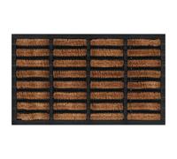 Doormat Black/Brown Rubber & Coir 45x75cm Non-Slip Heavy Duty 32mm Entrance Mat