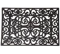 Doormat Black Rubber Rectangle Large Fallen Fruits Black Large
