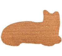 Doormat Coir Coconut Fibre Cat Shape Fallen Fruits Brown Medium
