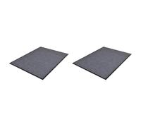 vidaXL 2x PVC Door Mats Indoor Use Non-skid Safety Mat Grey Front Door Mat
