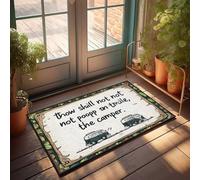 Doormat Fall Camper Rules: Thou Shalt Not Poop On Thy Mile Doormat Front Door Mats For Outdoor Entrance Indoor Door M(65X90CM)