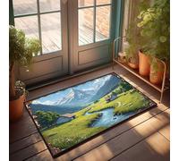 Doormat Fall Mountain Serenity: A Rustic Cabin By The River Doormat Front Door Mats For Outdoor Entrance Indoor Door M(40X60CM)