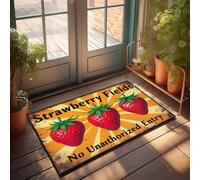 Doormat Fall Strawberry Fields: Keep Out Unauthorized Visitors Doormat Front Door Mats For Outdoor Entrance Indoor Door M(65X90CM)