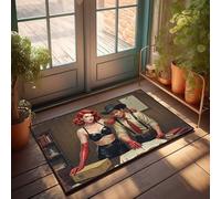 Doormat Fall Western Mystery: A Daring Duo Unveils Secrets Doormat Winter Door Mat Outdoor Fall Welcome Mats For Fron(40X60CM)