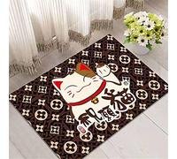 Doormat Lucky Cat Printed Door Mat 60cm*40cm Non Slip Washabl Doormat for Indoor Outdoor Dirt Trapper