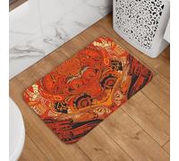 Doormat Non-Slip Front Door Mat Entrance Mat Indoor Rugs for Entryway | Orange Tribal Design Doormat Absorbent Welcome Mats Washable Floor Mats for Hallway Outside Patio Porch 40x60 cm
