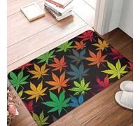 Doormat Non-Slip Welcome Mats Colorful Cannabis Leaves Door Mat Entrance Floor Mats Washable Rubber Door Rug Personalized Carpet Rugs Farmhouse Entryway Mats for Outdoor Indoor Home Decor 16''x 24''