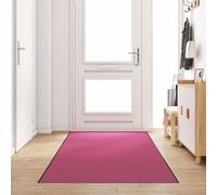 Doormat Pink and Black Rectangular 120 x 350 cm 100% Polyamide Weatherproof Non-Slip for Indoor and Outdoor Entrance Hallway Patio with Dirt Trapper Function and Washable