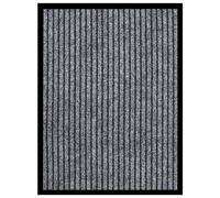 Doormat Striped Grey 40x60 cm Needlefelt Polypropylene Non-Slip Border HeavyDuty