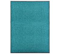Doormat Washable Cyan 90 x 120 cm Non-Slip with PVC Backing, Weatherproof for Indoor and Outdoor Use, Dirt Trapper Mat as Door Mat, Clean Mat for Hallway Balcony Patio